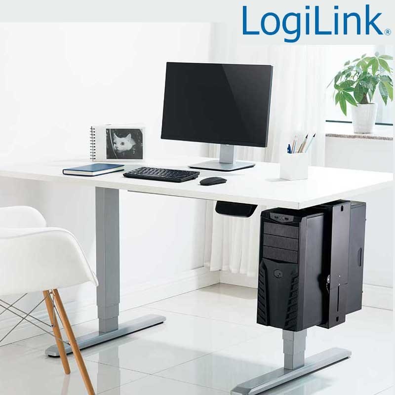 Logilink EO0005 - Soporte CPU bajo mesa o fijacion en Pared, Giratorio