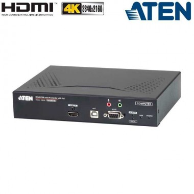 Aten KE8950T - Transmisor KVM USB-HDMI 4K con Audio y RS232 sobre LAN