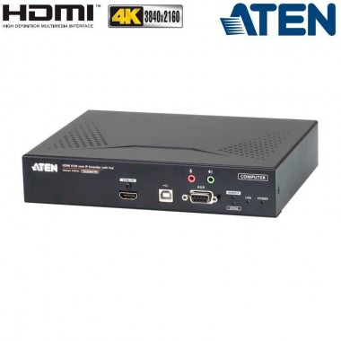 Aten KE8952T - Transmisor KVM USB-HDMI 4K con Audio y RS232 sobre LAN con POE