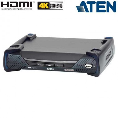 Aten KE8952R - Receptor KVM USB-HDMI 4K con Audio y RS232 sobre LAN con POE