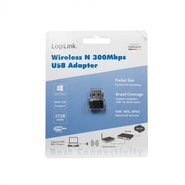Logilink WL0086B - Mini Adaptador USB 2.0 Wireless 802.11B/G/N 300 Mbs
