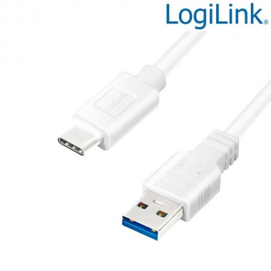 Logilink CU0175 -1.5m Cable USB 3.2 (Gen 1) tipo C Macho a USB 3.0-A Macho, Blanco
