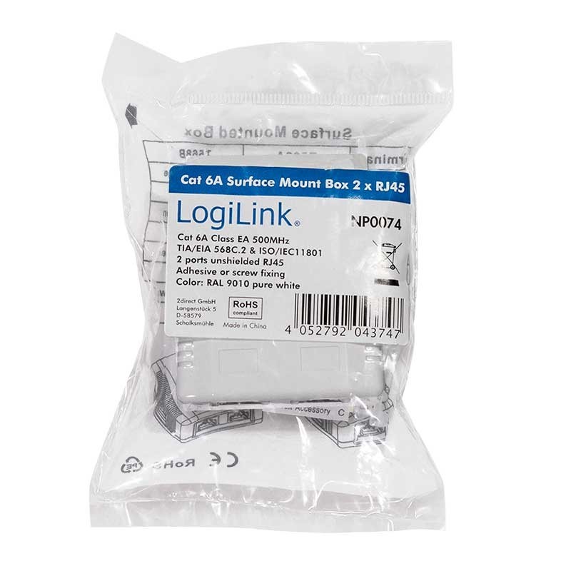 LPS262U LOGILINK - Regleta de enchufes de 2 vías, 2x CEE 7/3 + 3x