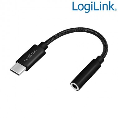 Logilink UA0398 - Adaptador de cable USB tipo C a jack de audio de 3,5 mm, 13 cm