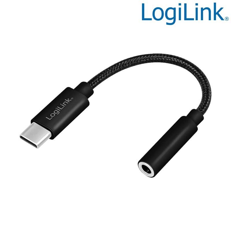 Logilink UA0398 - Adaptador USB tipo C a jack de audio 3,5 mm, 13 cm