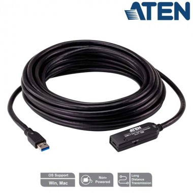 Aten UE331C - 10m Cable Amplificador USB C 3.2 (Gen1) 5 Gbps, USB A - USB C