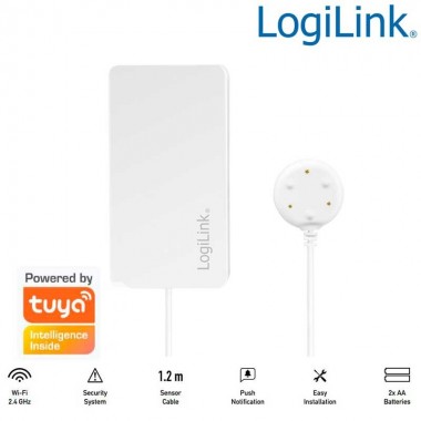 Logilink SH0114 - Sensor inteligente de fugas de agua Wi-Fi, compatible con Tuya