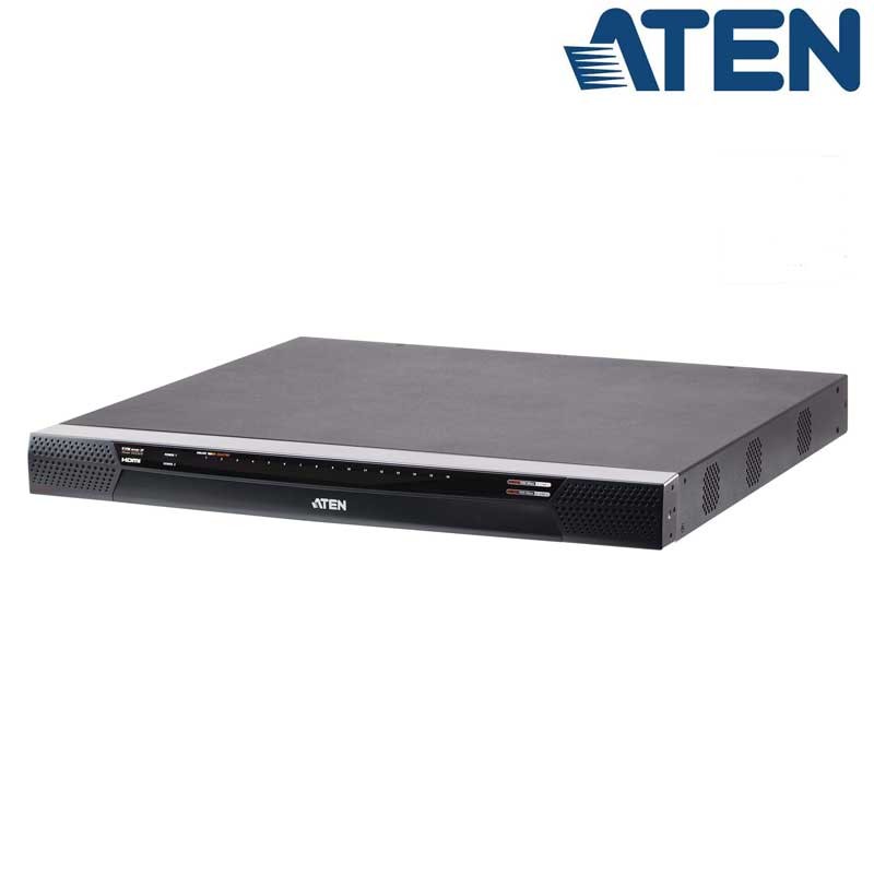 Aten KN2116VB - KVM Cat5e/6 de 16 Puertos sobre IP de 3 buses con Audio y Virtual Media