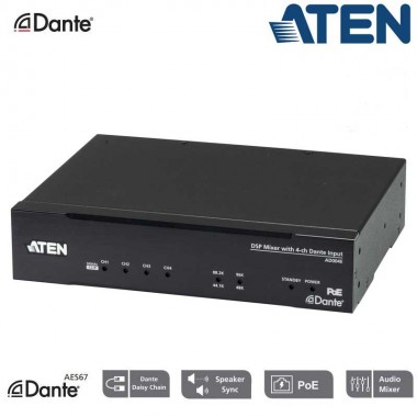 Aten AD004E - Mezclador DSP con entrada Dante de 4 canales