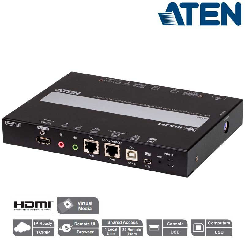 Aten CN9850 - Unidad de control KVM por IP (HDMI 4K y RS-232)