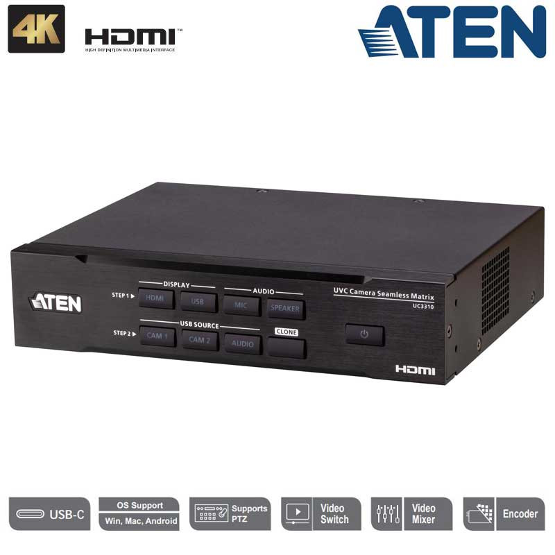 Aten UC3310 - CAMLIVE™ MX Matriz Seamless de cámara UVC dual 4K USB a HDMI