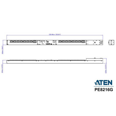 Aten PE8216G - PDU eco 1U de 14 Tomas C13 y 2 C19, 16A | Marlex Conexion