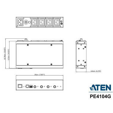 Aten PE4104G - PDU 1U de 4 Tomas C13 , 10A | Marlex Conexion