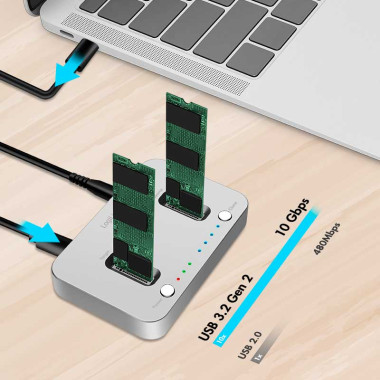 Logilink QP0033 - Docking Station  USB 3.2 Gen2  Dual M.2 NVMe SSD , Clone función