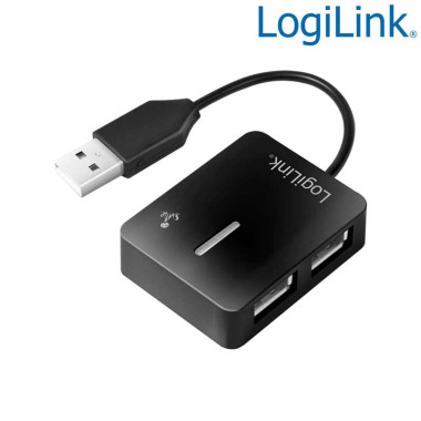 Logilink UA0139 - Hub USB 2.0 de 4 Puertos Negro ''Smile '' | Marlex Conexion