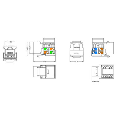 Logilink NK4006 - Conector Hembra RJ45 UTP Cat.5e Keystone 90º | Marlex Conexion