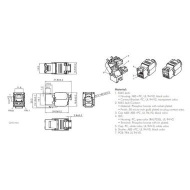 Logilink NK3999 | Conector Hembra RJ45 UTP Cat.6A Keystone