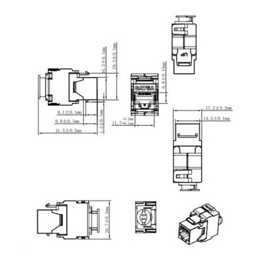 Logilink NK4001 - Conector Hembra RJ45 STP Cat.6A Keystone 180º | Marlex Conexion