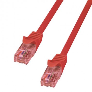 Cable de red ethernet LAN FTP RJ45 Cat.6a rojo 3m
