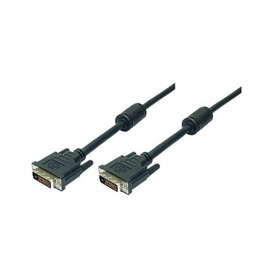 Logilink CD0001 - 2m Cable DVI-D 24+1 con Doble Ferrita Macho-Macho Negro | Marlex Conexion