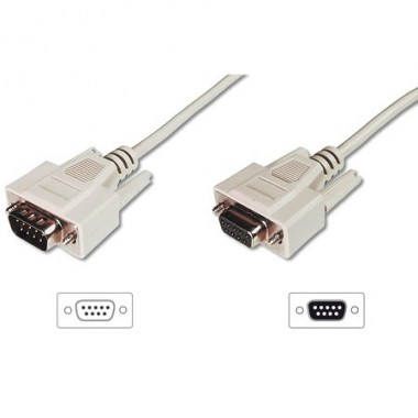 2m Cable Serie DB9M-DB9H 1:1 Pin a Pin | Marlex Conexion