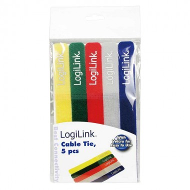 Logilink KAB0008 - Bridas Velcro de colores ( 5 pcs ) | Marlex Conexion