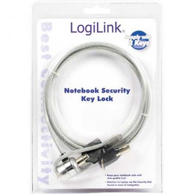 Logilink NBS003 - Cable antirrobo portatil con 2 llaves | Marlex Conexion