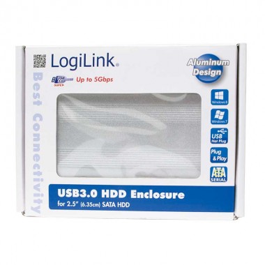 Logilink UA0106A - Caja Externa 2,5" Aluminio. Hdd Sata - USB 3.0, Plata
