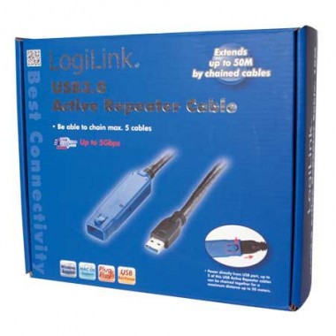 Logilink UA0177 - 10m Cable Amplificador USB 3.2 (Gen1) 5 Gbps, USB A - USB A