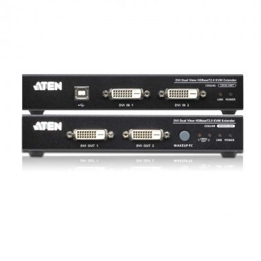 Aten CE624 - Extensor de KVM USB DVI de vista doble HDBaseT™ 2.0