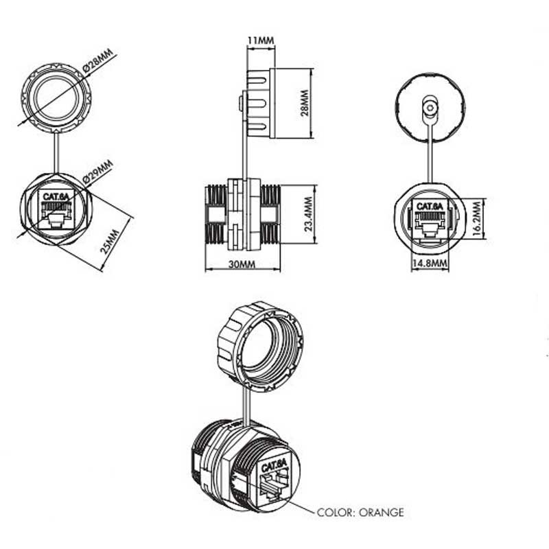 Logilink NP0042 - Duplicador RJ45 tipo ``T``, 1 Macho a 2 Hembras