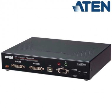 Aten KE6940AiT - Transmisor KVM USB-DVI-I doble pantalla, Audio y RS232 sobre LAN y acceso a Internet