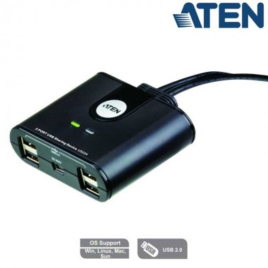 Aten US224 - Conmutador USB 2.0 (2 x 4) | Marlex Conexion