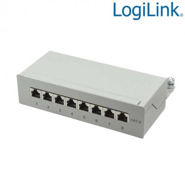 Logilink NP0016A - Patch Panel Sobremesa  Cat. 6 FTP 8 puertos, Beige | Marlex Conexion