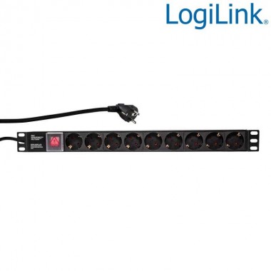 Logilink PDU7C02 - Regleta Rack 19,7 tomas,protegidas,filtro de línea