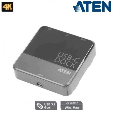 Aten UH3233 - Mini Dock Dual HDMI USB-C | Marlex Conexion