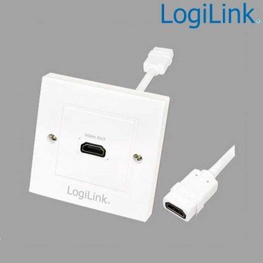 Logilink AH0014 - Placa de Pared de 1 conector HDMI Hembra (86 x 86)