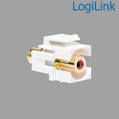Logilink NK002 - Acoplador Keystone en linea RCA Hembra-Hembra Rojo | Marlex Conexion