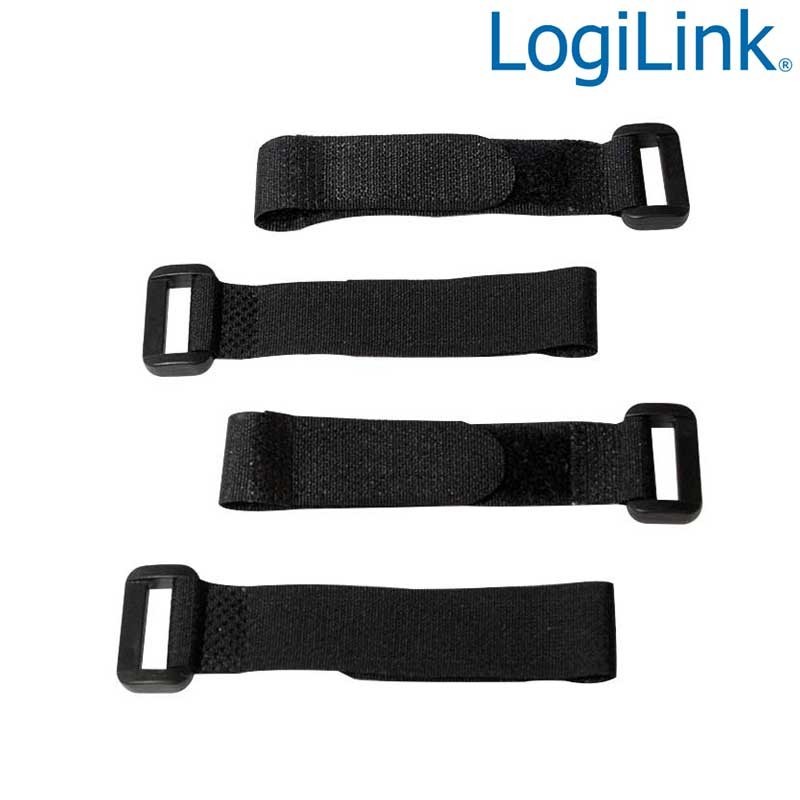 Logilink KAB0056 - Bridas Velcro Ajustables Negro ( 10 pcs )