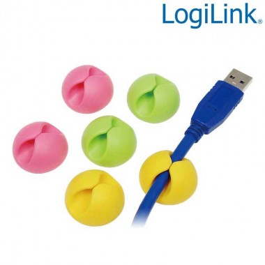 Logilink KAB0010 - Organizador de Cable de Colores ( 6 pcs ) | Marlex Conexion